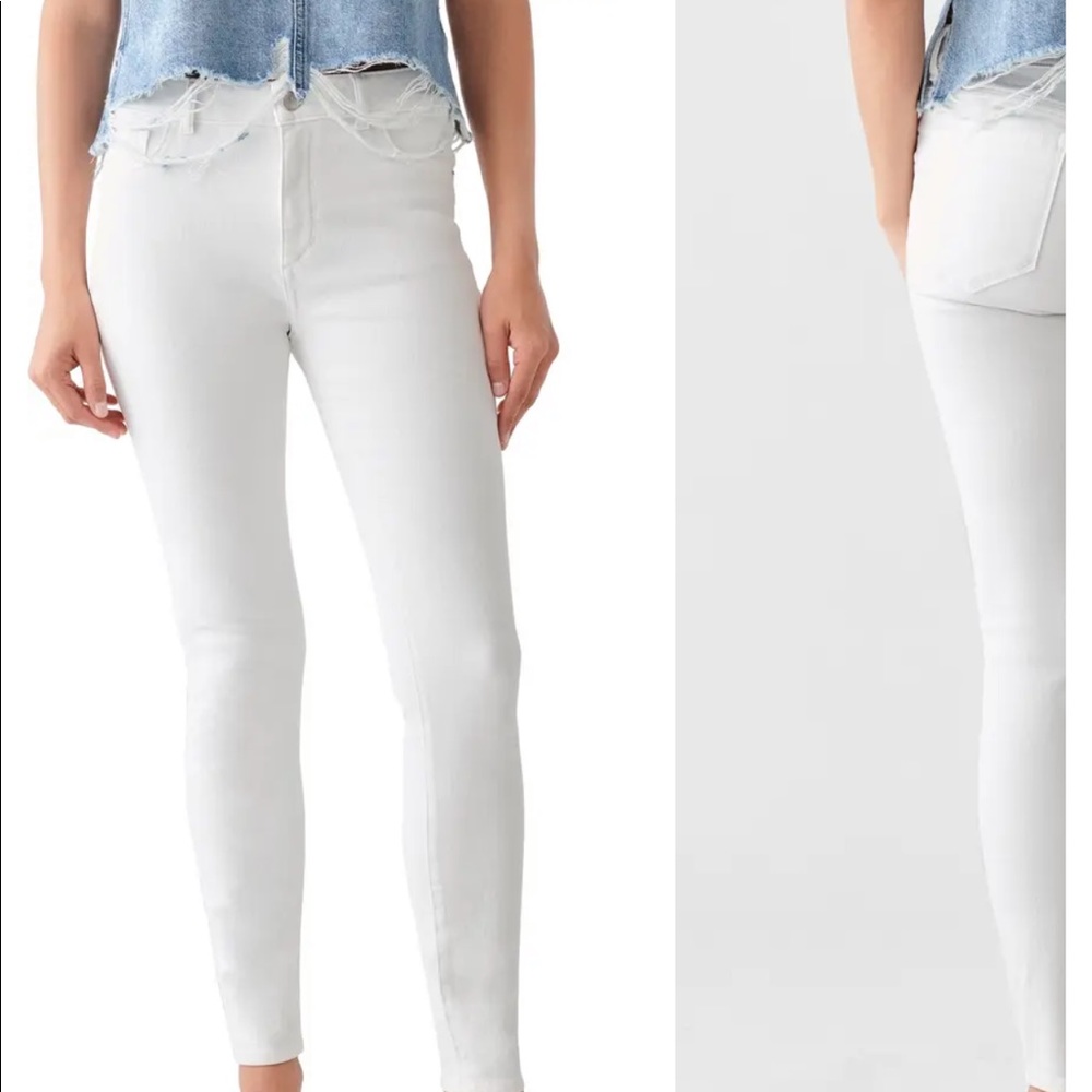 DL1961 Instasculpt white skinny/straight jeans